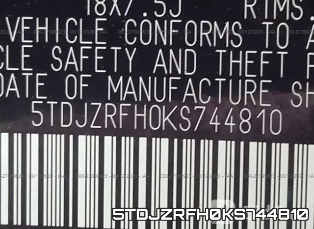 5TDJZRFH0KS744810 фото 10
