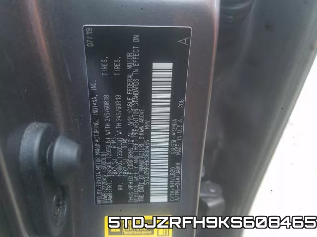 5TDJZRFH9KS608465 фото 2
