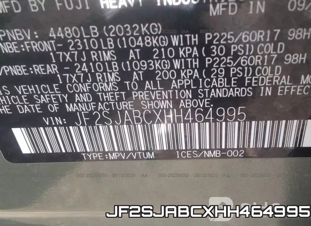 JF2SJABCXHH464995 фото 10