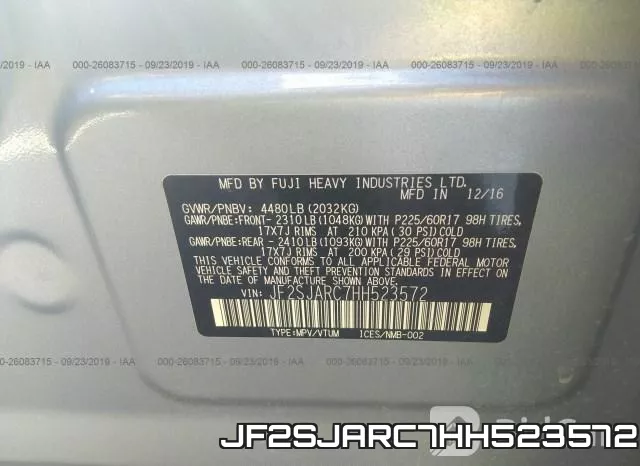JF2SJARC7HH523572 фото 9