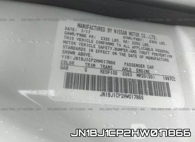 JN1BJ1CP2HW017866 фото 8