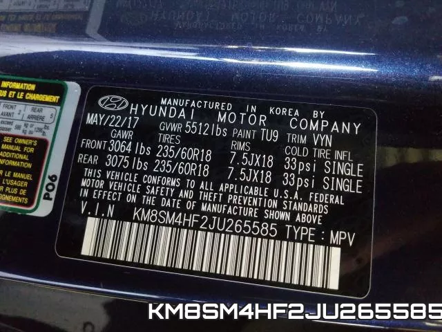 KM8SM4HF2JU265585 фото 2