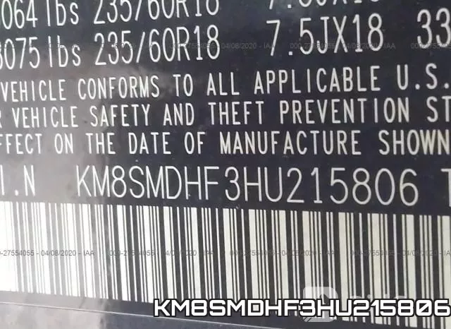 KM8SMDHF3HU215806 фото 10