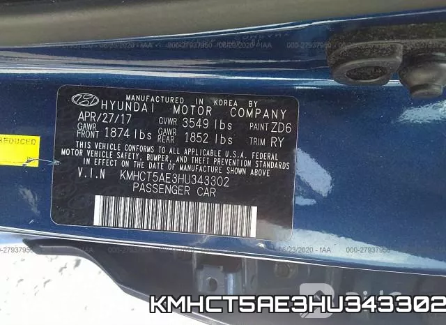 KMHCT5AE3HU343302 фото 10