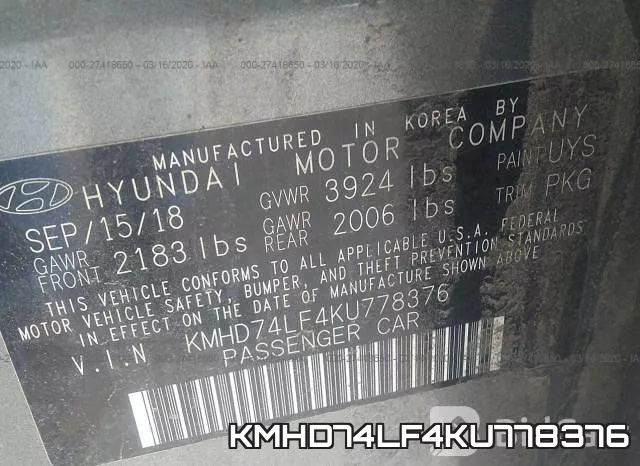KMHD74LF4KU778376 фото 10