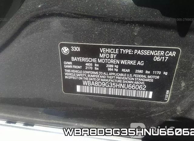 WBA8D9G35HNU66062 фото 10