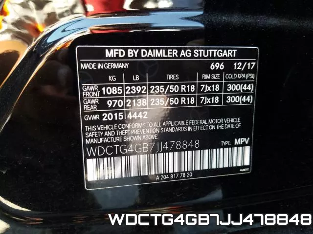 WDCTG4GB7JJ478848 фото 2