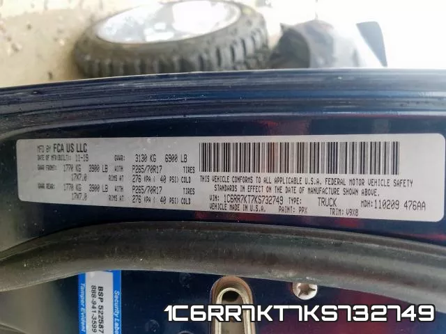 1C6RR7KT7KS732749 фото 2