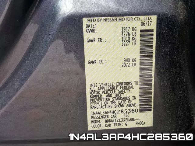 1N4AL3AP4HC285360 фото 2