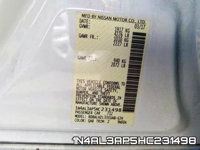 1N4AL3AP5HC231498 фото 2