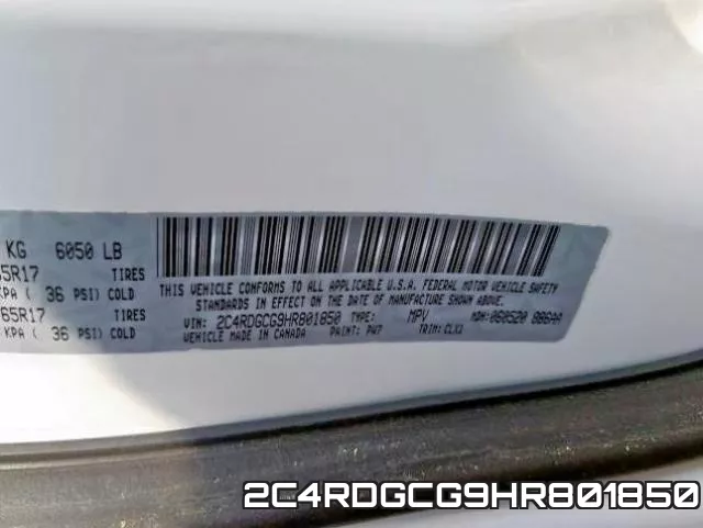 2C4RDGCG9HR801850 фото 2