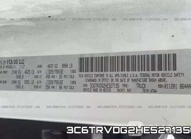 3C6TRVDG2HE527135 фото 10