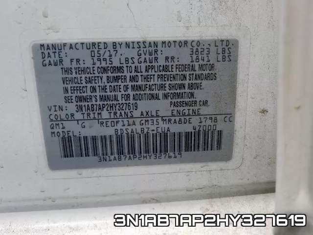3N1AB7AP2HY327619 фото 2