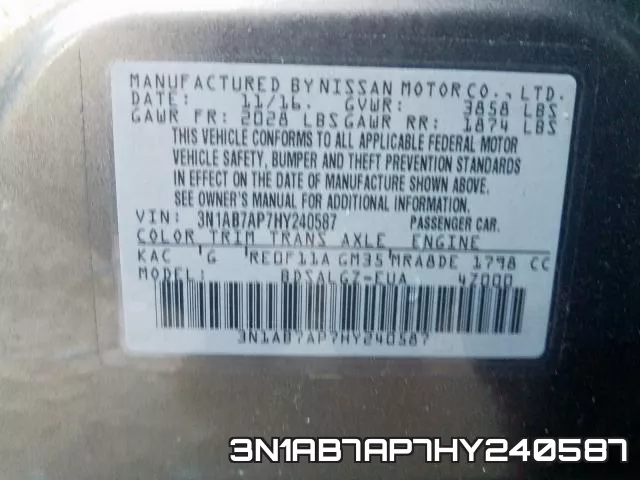3N1AB7AP7HY240587 фото 2
