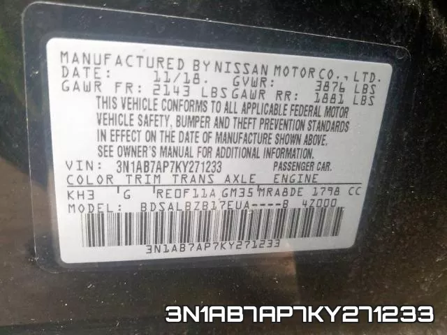 3N1AB7AP7KY271233 фото 2