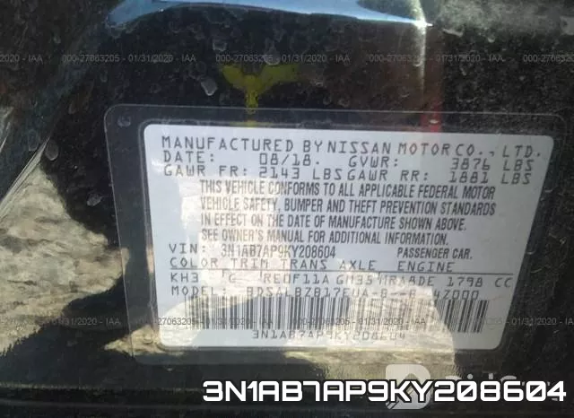 3N1AB7AP9KY208604 фото 10