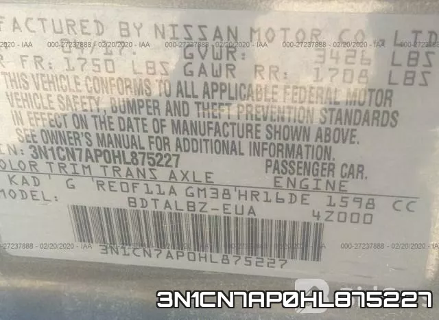 3N1CN7AP0HL875227 фото 10