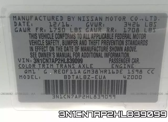 3N1CN7AP2HL839099 фото 10