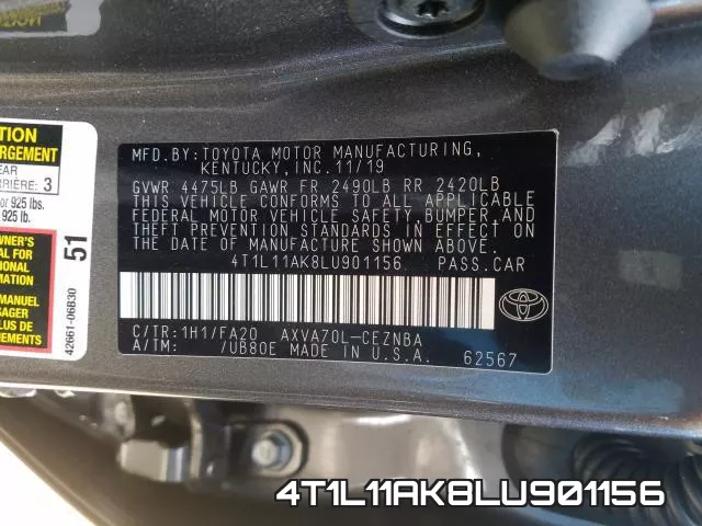 4T1L11AK8LU901156 фото 2
