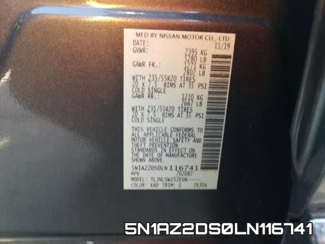 5N1AZ2DS0LN116741 фото 2