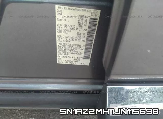 5N1AZ2MH7JN115698 фото 9