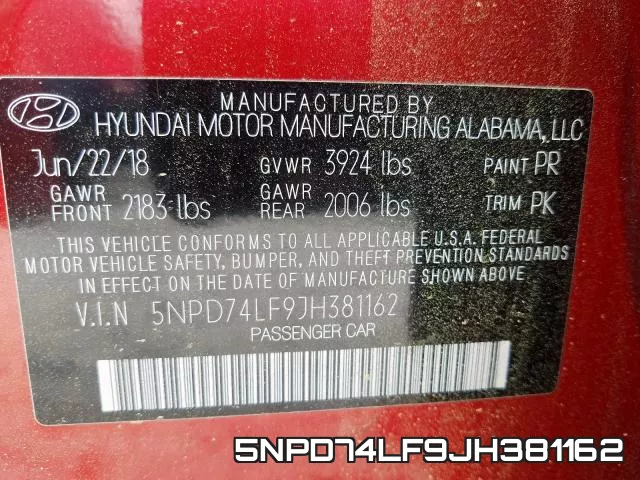 5NPD74LF9JH381162 фото 2