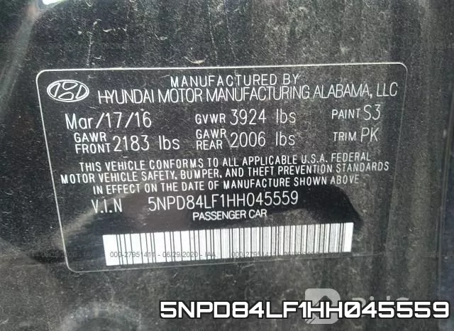 5NPD84LF1HH045559 фото 10