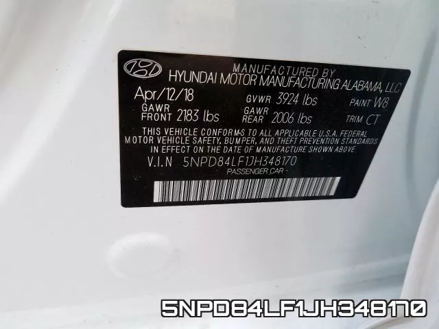 5NPD84LF1JH348170 фото 2