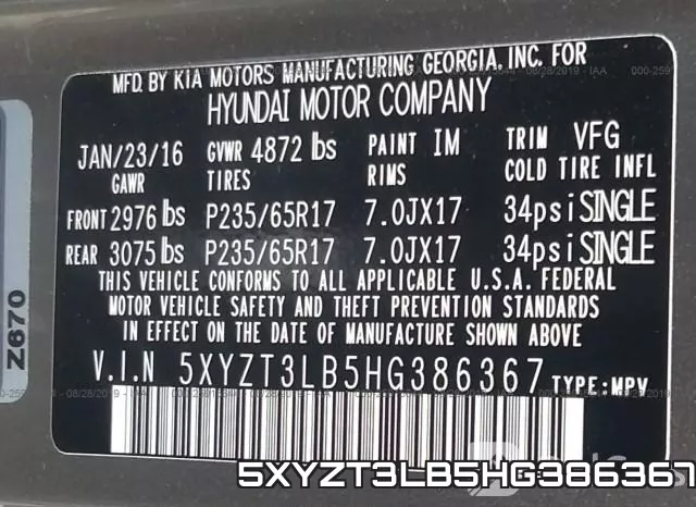 5XYZT3LB5HG386367 фото 10