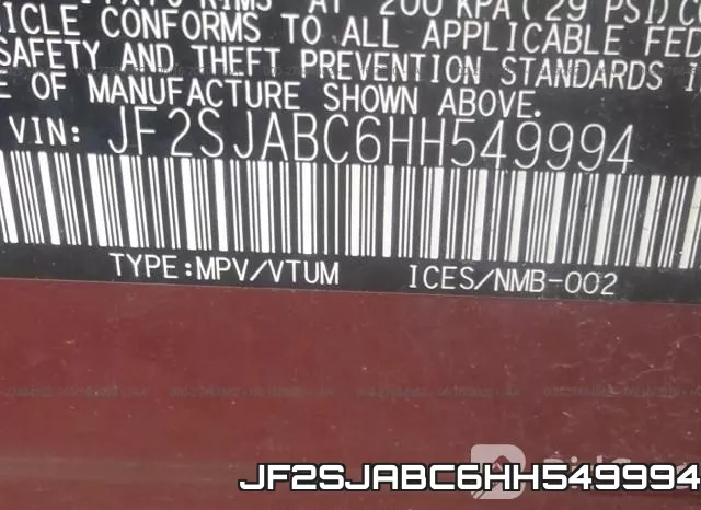 JF2SJABC6HH549994 фото 10
