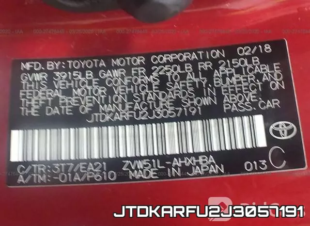 JTDKARFU2J3057191 фото 10
