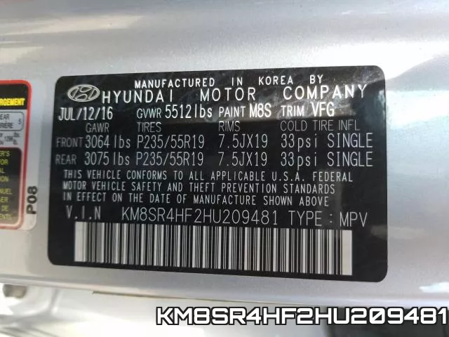 KM8SR4HF2HU209481 фото 2