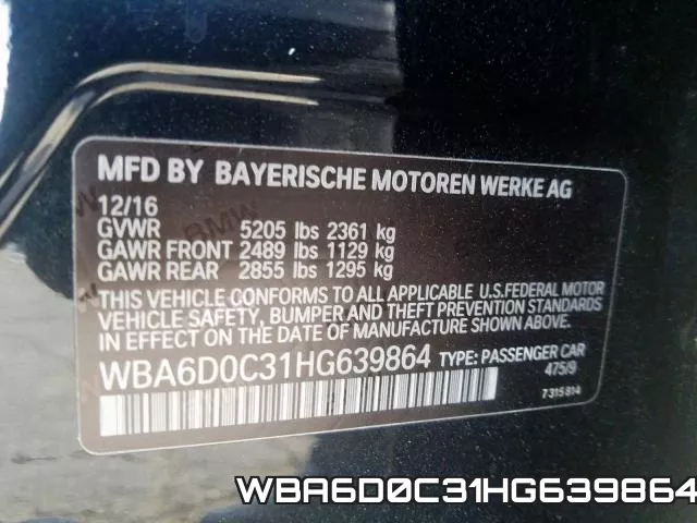 WBA6D0C31HG639864 фото 2