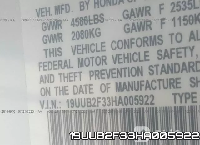19UUB2F33HA005922 фото 10
