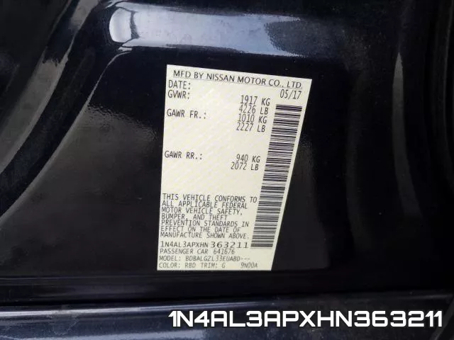 1N4AL3APXHN363211 фото 2
