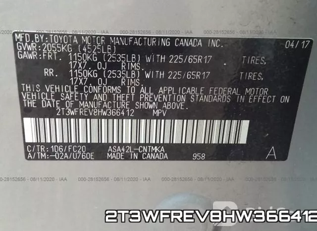 2T3WFREV8HW366412 фото 10