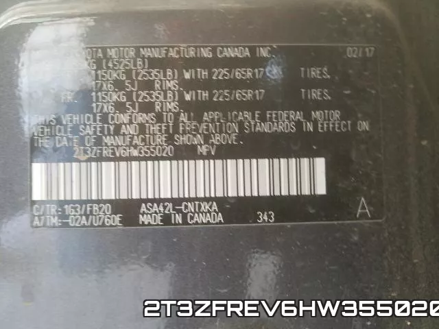 2T3ZFREV6HW355020 фото 2