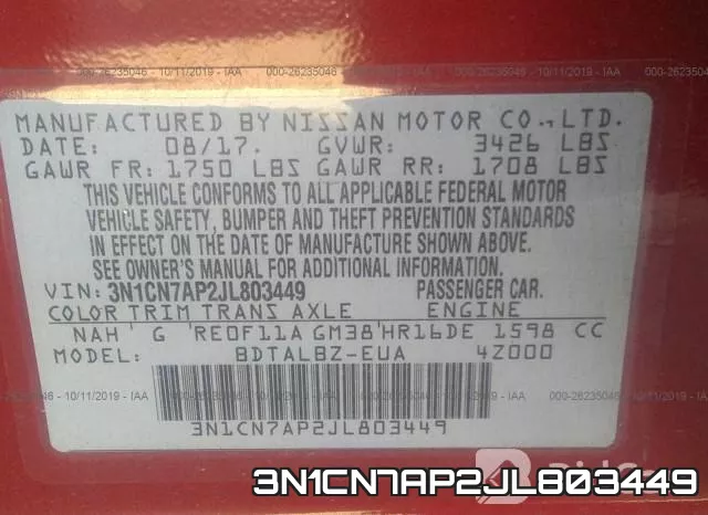 3N1CN7AP2JL803449 фото 10