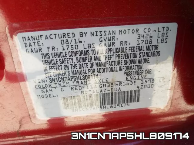 3N1CN7AP5HL809174 фото 2
