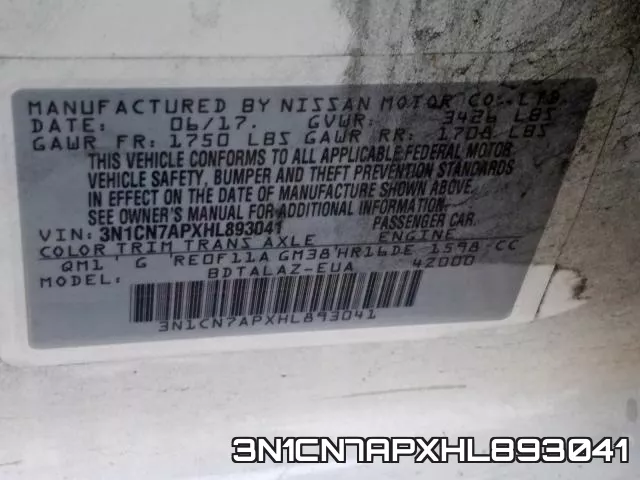 3N1CN7APXHL893041 фото 2