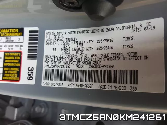 3TMCZ5AN0KM241261 фото 2