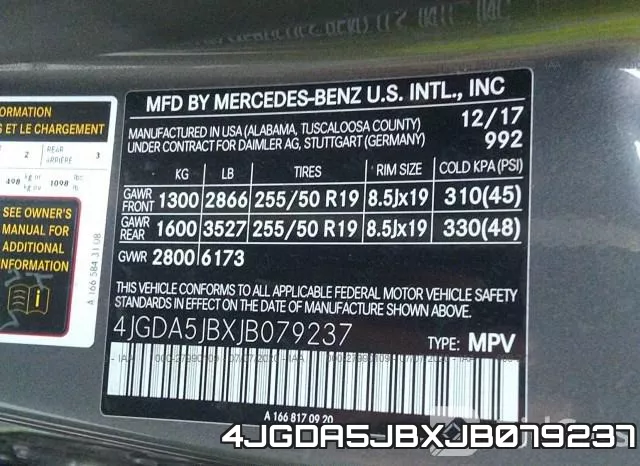 4JGDA5JBXJB079237 фото 10