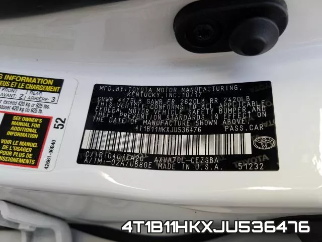 4T1B11HKXJU536476 фото 2