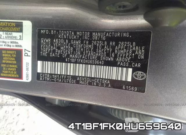 4T1BF1FK0HU659640 фото 10