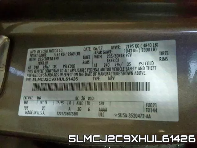 5LMCJ2C9XHUL61426 фото 2