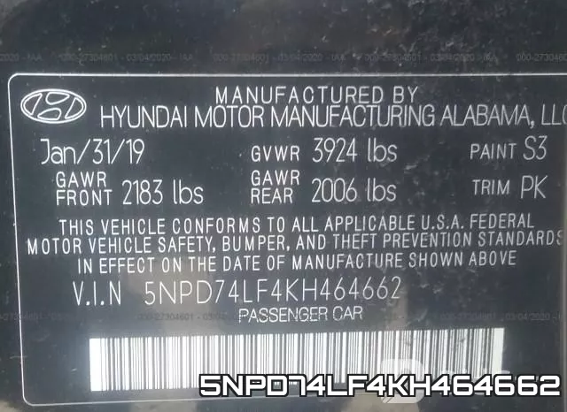 5NPD74LF4KH464662 фото 10