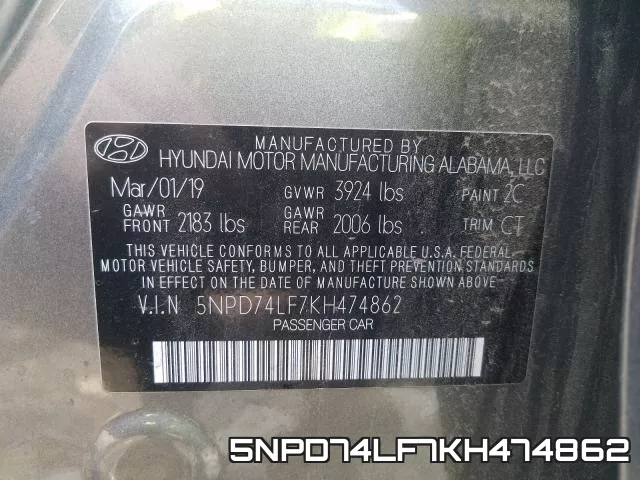 5NPD74LF7KH474862 фото 2