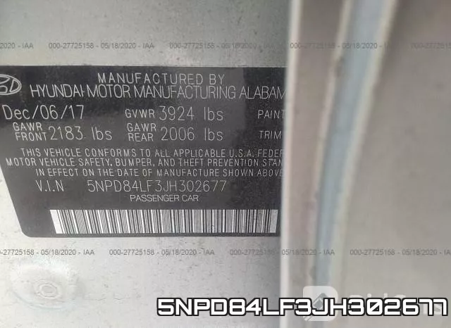 5NPD84LF3JH302677 фото 10