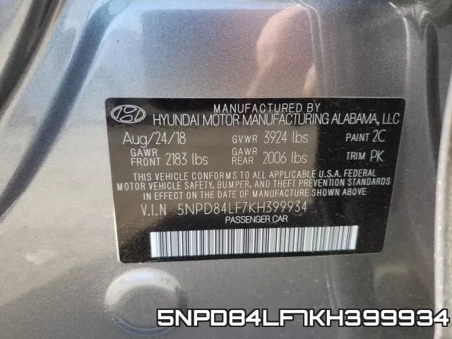 5NPD84LF7KH399934 фото 2