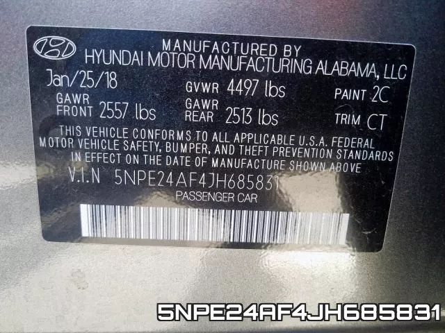 5NPE24AF4JH685831 фото 2